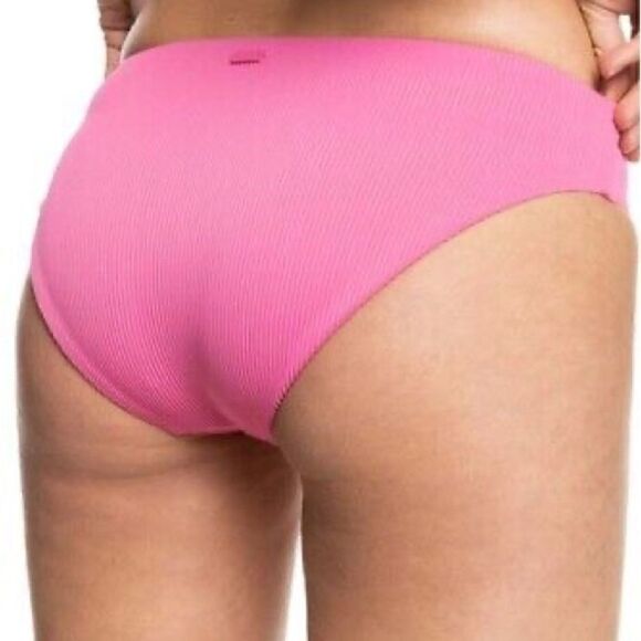 ROXY Juniors' Love The Comber Bikini Bottoms Size XLarge Ribbed Swim Pink New - Picture 4 of 13